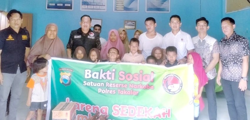 Jumat Berkah, Satuan Reserse Narkoba Takalar Gelar Baksos di Panti Asuhan