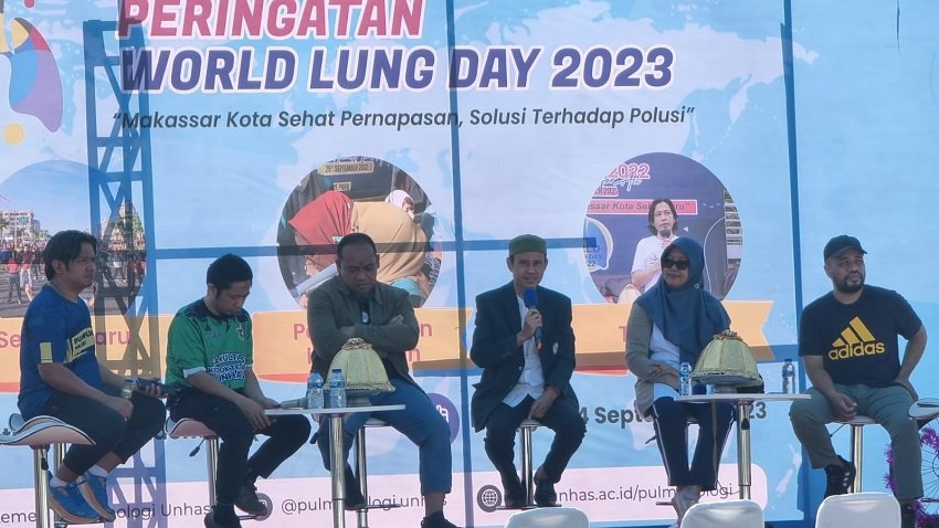 Peringati World Lung Day 2023, Perhimpunan Dokter Paru Indonesia Cabang Sulselbatra Gelar Senam Paru Sehat