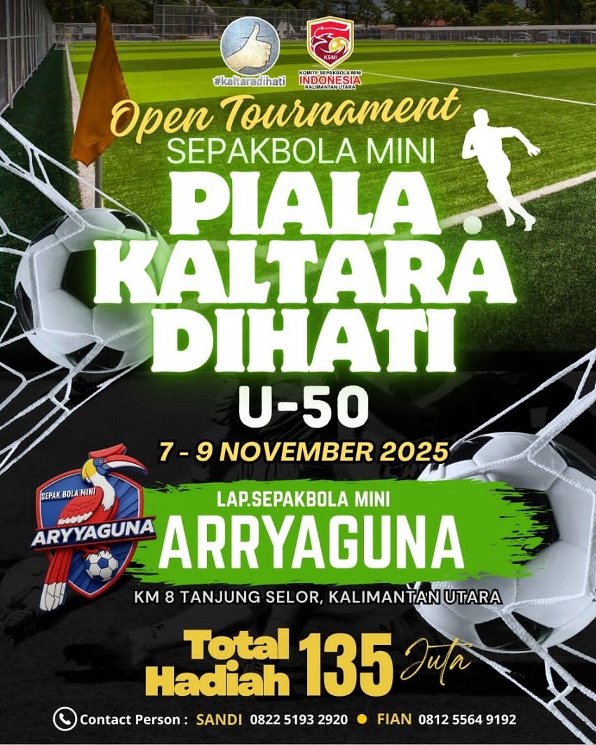 Semarakkan Pelantikan Pengurus Provinsi KSMI dan Ultah Ke-13 Kaltara, Akan Digelar Turnamen Terbuka Sepakbola Mini Usia 50 Tahun Keatas