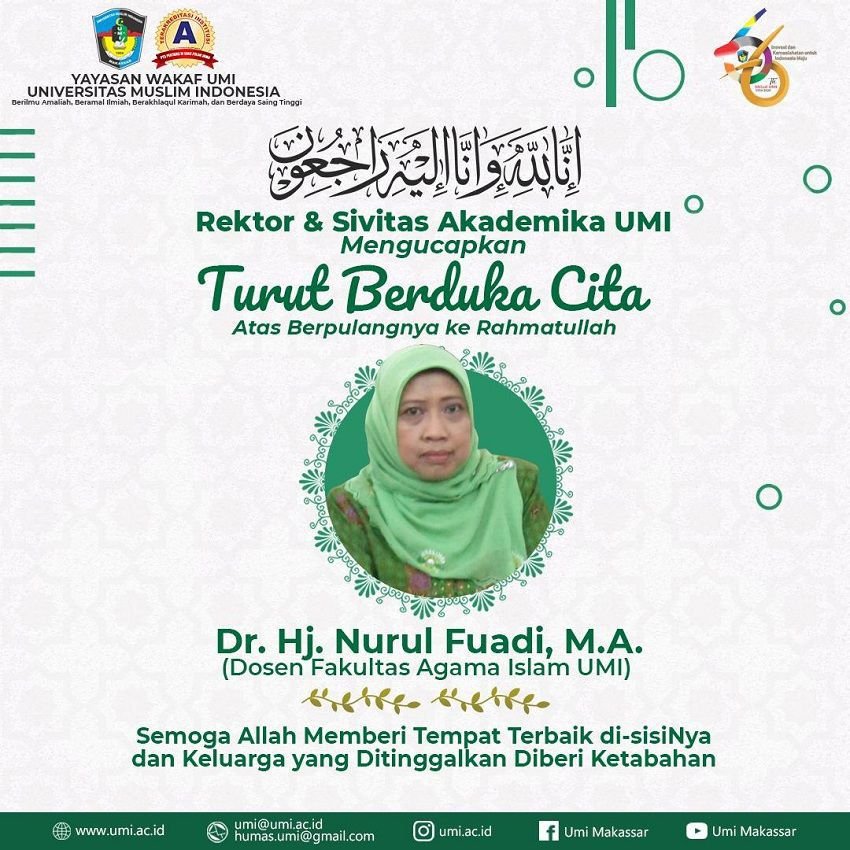 Sorotmakassar Com Umi Berkabung Dosen Dan Pendorong Pendidikan Di Sulsel Nurul Fuadi Meninggal Dunia