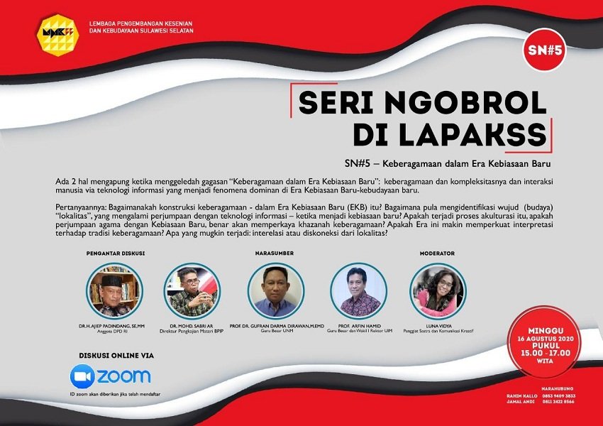 LAPAKKSS Kembali Adakan SN#5, Usung Sub Tema Keberagamaan Dalam Era Kebiasaan Baru