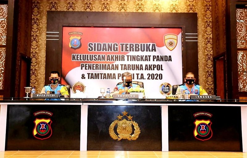 Kapolda Sumut Pimpin Sidang Terbuka Kelulusan Akhir Tingkat Panda Penerimaan Taruna Akpol dan Tamtama Polri TA 2020