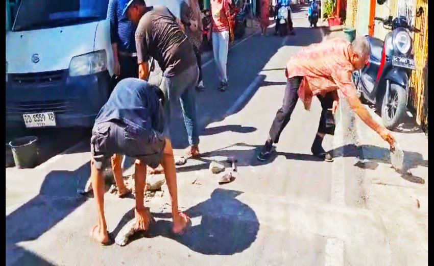 Gundukan Jalan di Lorong 55 Sungai Limboto Dibongkar, Warga Pertanyakan Dasar Tindakan Oknum