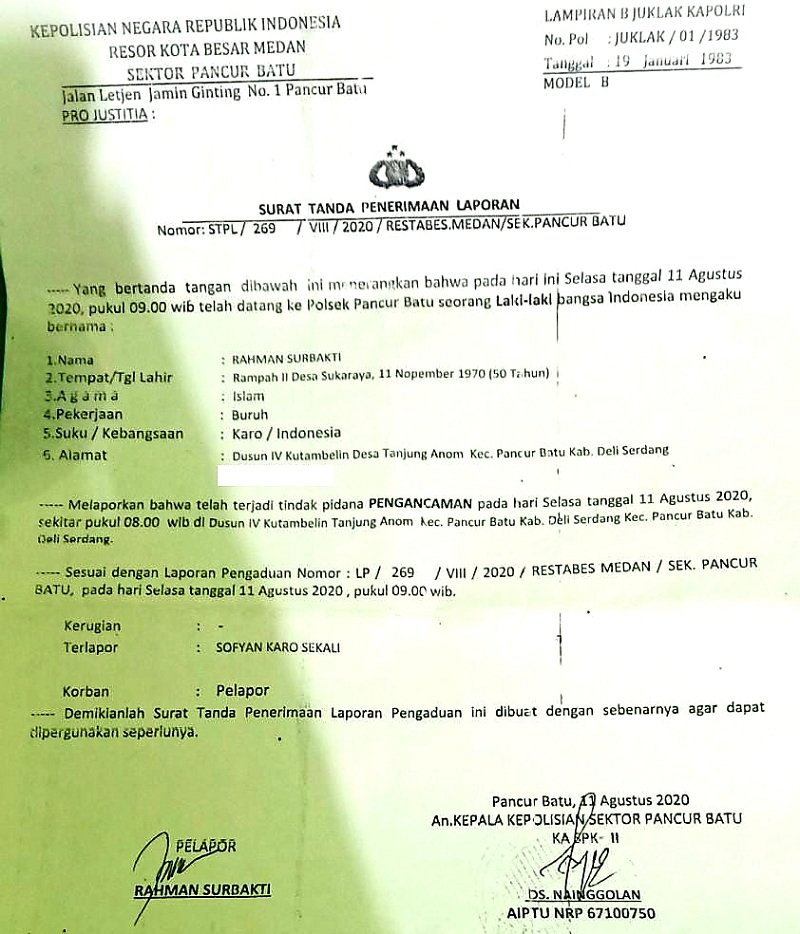 Bebaskan Pelaku Penikaman, Tindakan Polsek Pancur Batu Kembali Jadi Sorotan Media dan Resahkan Masyarakat