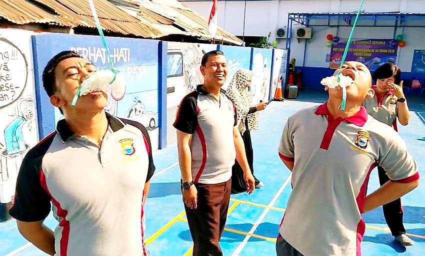 Semarakkan HUT ke-64 Polantas, Satlantas Polres Gowa Gelar Kegiatan Olahraga dan Lomba