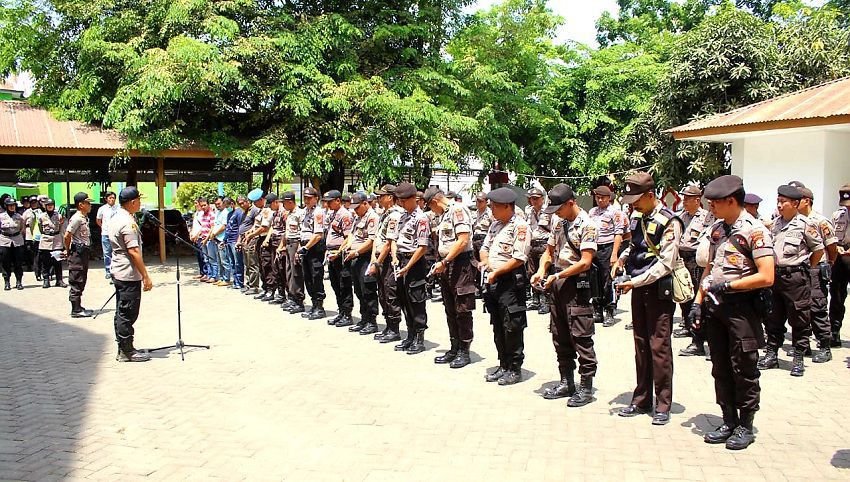 Hadapi Unjuk Rasa Aliansi Pemuda Gowa, Kapolres Gowa Pimpin Apel Kesiapan Pengamanan